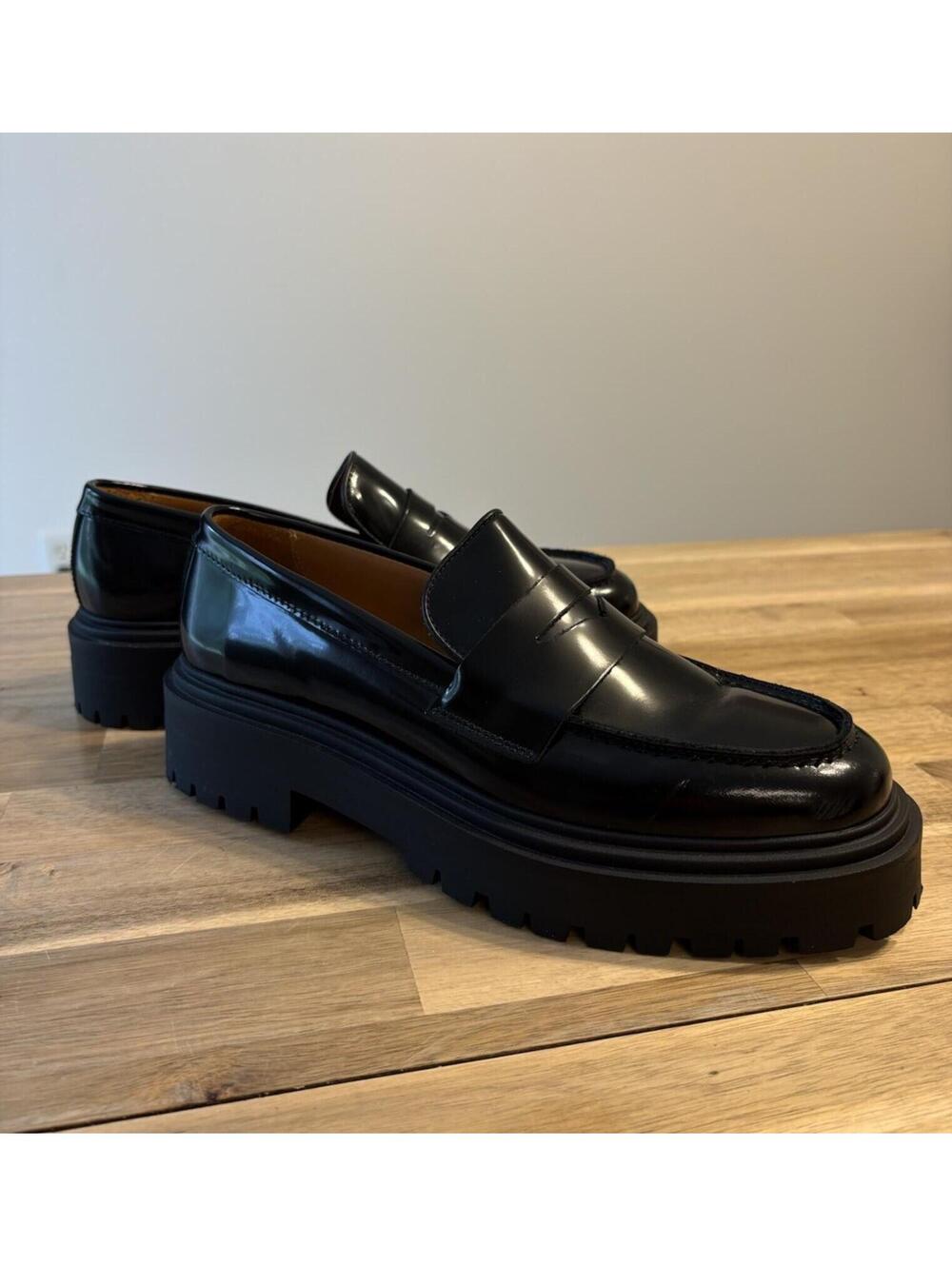 Thursday Boot Company Black Chunky Lug Penny Loafers